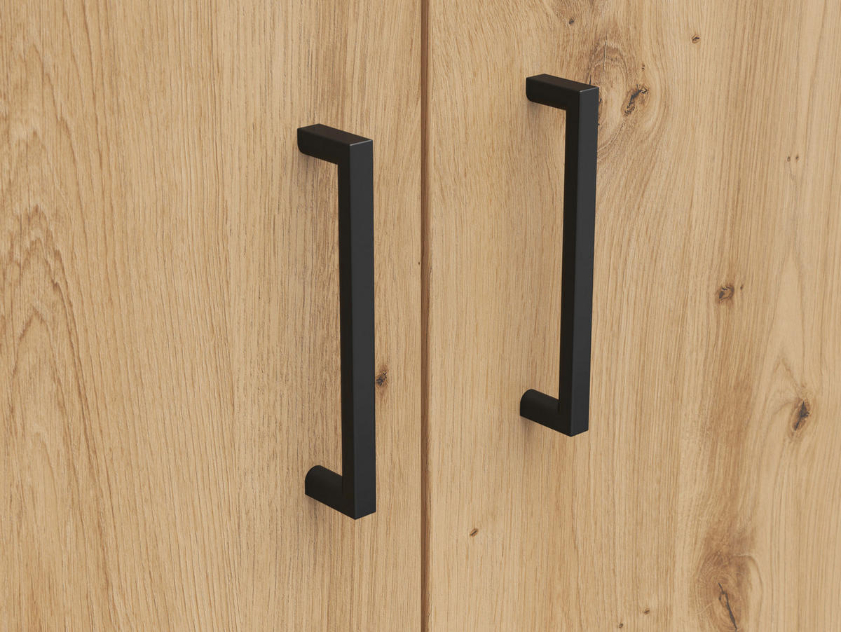 KOMODA, dub artisan, 80/115/40 cm - černá/antracitová, Moderní, kompozitní dřevo/plast (80/115/40cm) - Carryhome