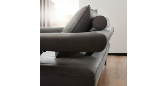ECKSOFA  in Mikrofaser Anthrazit  224/305 cm  - Anthrazit/Schwarz, Design, Textil/Metall (224/305cm) - Dieter Knoll