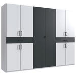 DREHTÜRENSCHRANK  in Graphitfarben, Weiß  - Schwarz/Graphitfarben, KONVENTIONELL, Holzwerkstoff/Kunststoff (270/208/58cm) - Carryhome