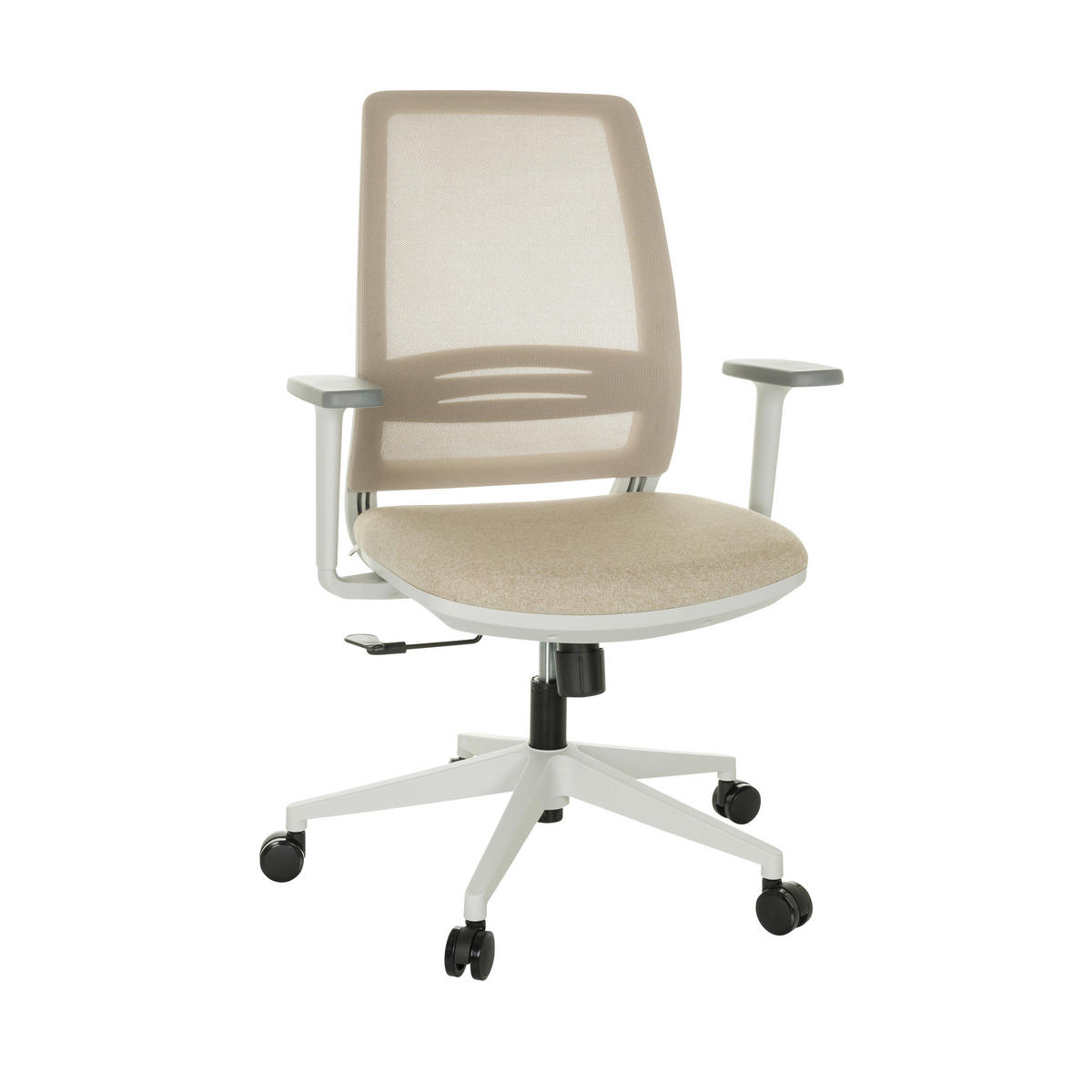 OTOČNÁ ŽIDLE, béžová - šedá/bílá, Basics, textil/plast (68/98,5-108,5/56cm) - MID.YOU
