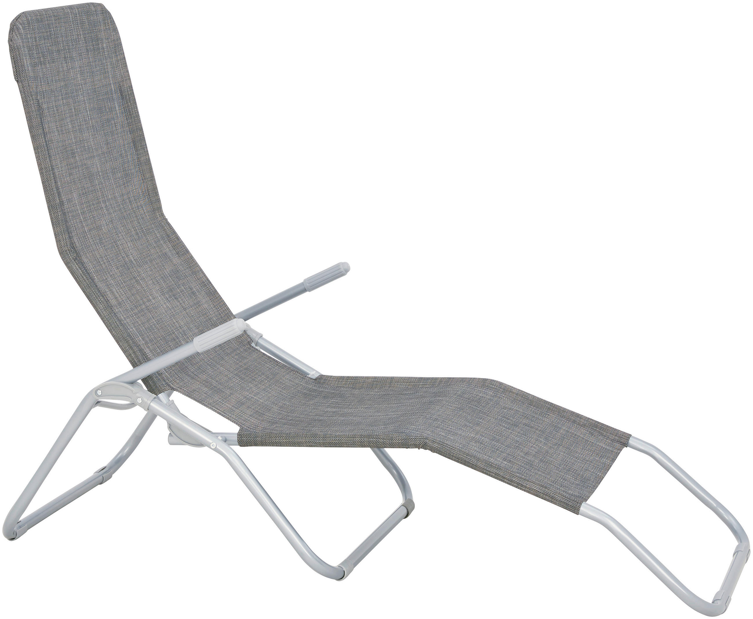 ȘEZLONG PENTRU GRĂDINĂ - argintiu/maro deschis, Basics, metal/textil (58/96/145cm) - Xora