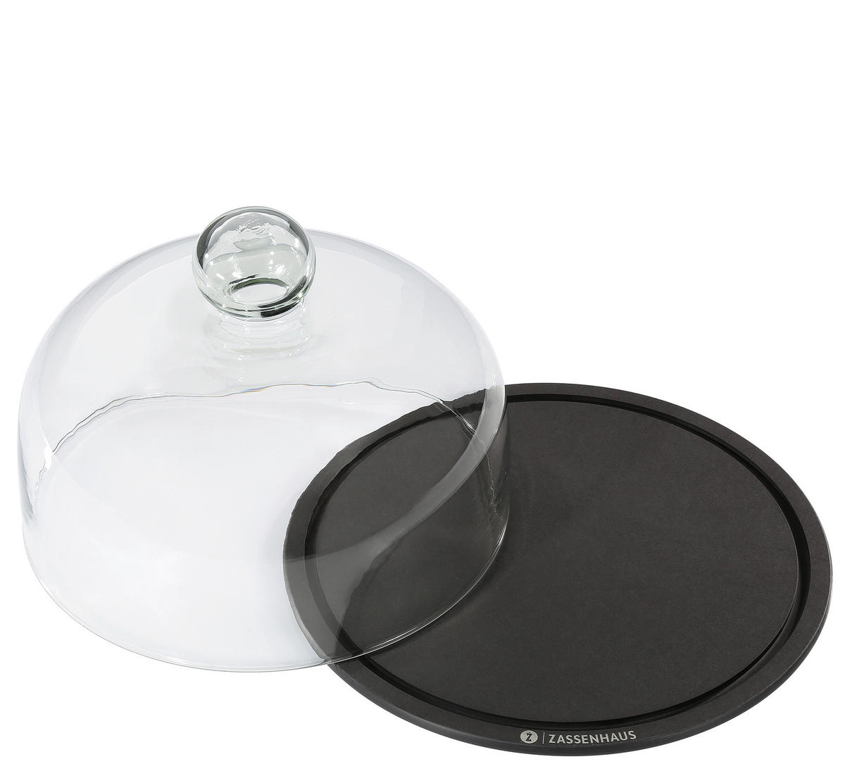 KÄSEGLOCKE - Transparent/Schwarz, Basics, Glas/Papier (23cm) - Zassenhaus