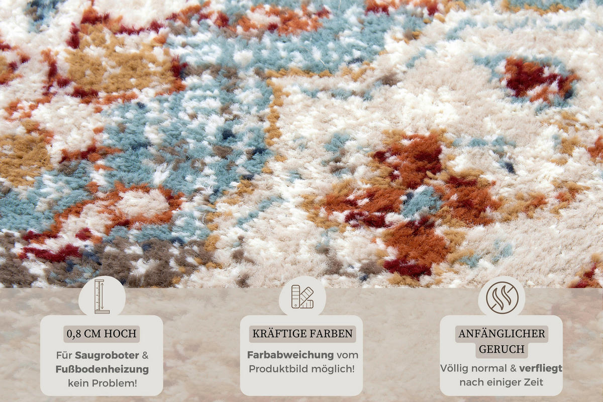 FLACHWEBETEPPICH 120/170 cm Luxor Multicolor, Honig  - Multicolor/Honig, Design, Kunststoff/Textil (120/170cm)