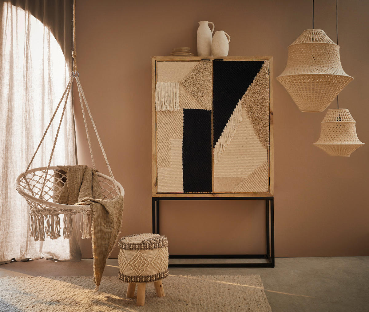 LEUCHTENSCHIRM 40/40 cm   - Naturfarben, Trend, Textil (40/40cm) - Light & Living