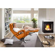 RELAXSESSEL in Leder Orange  - Edelstahlfarben/Orange, Design, Leder/Metall (75/106/88cm) - Dieter Knoll