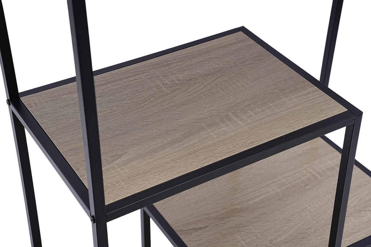 REGAL Naturfarben, Schwarz  - Schwarz/Naturfarben, Basics, Holzwerkstoff/Metall (70/170/33cm) - Xora
