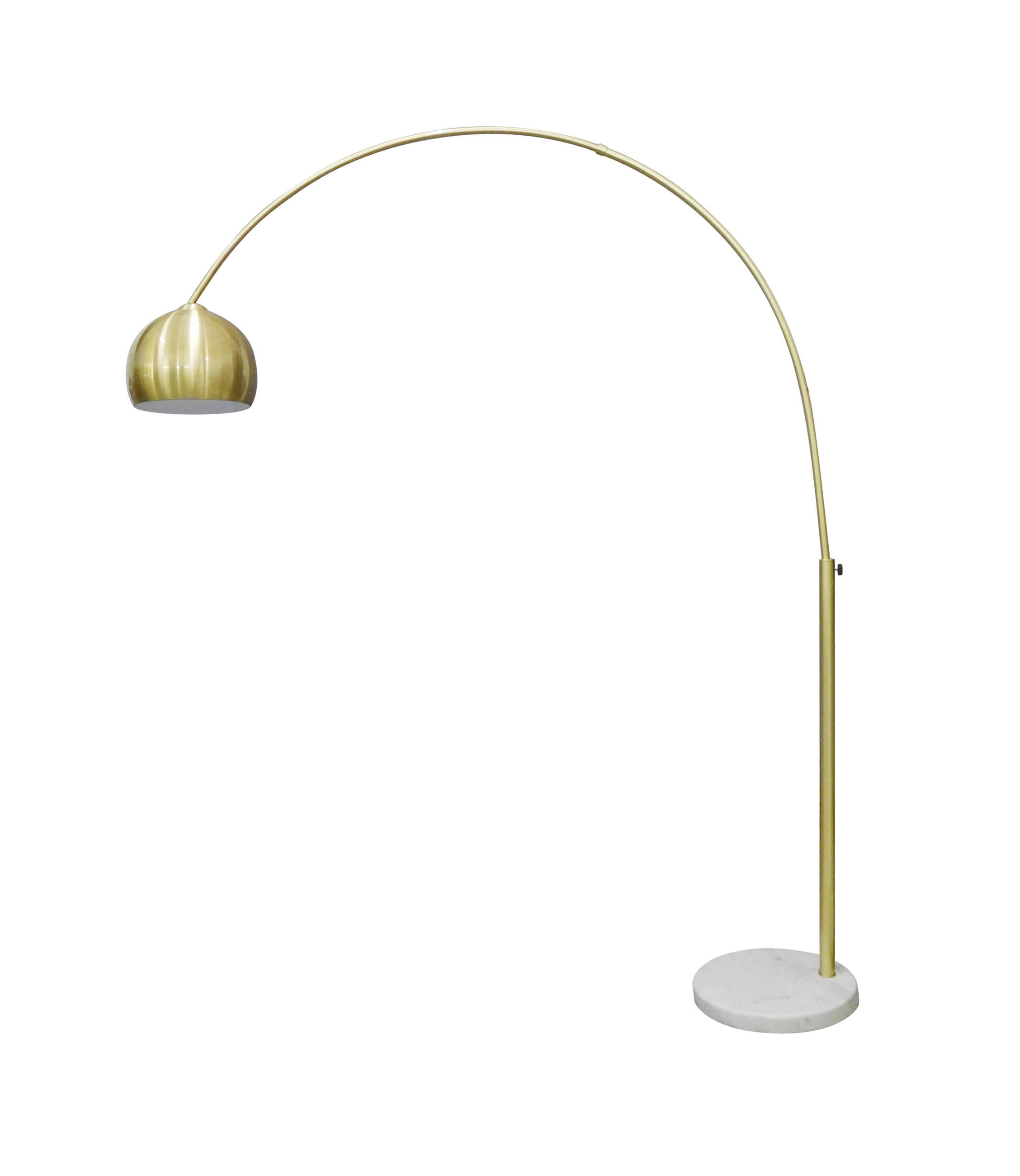 BOGENLEUCHTE  165/205/30 cm   - Messingfarben/Weiß, Design, Stein/Metall (165/205/30cm) - P & B