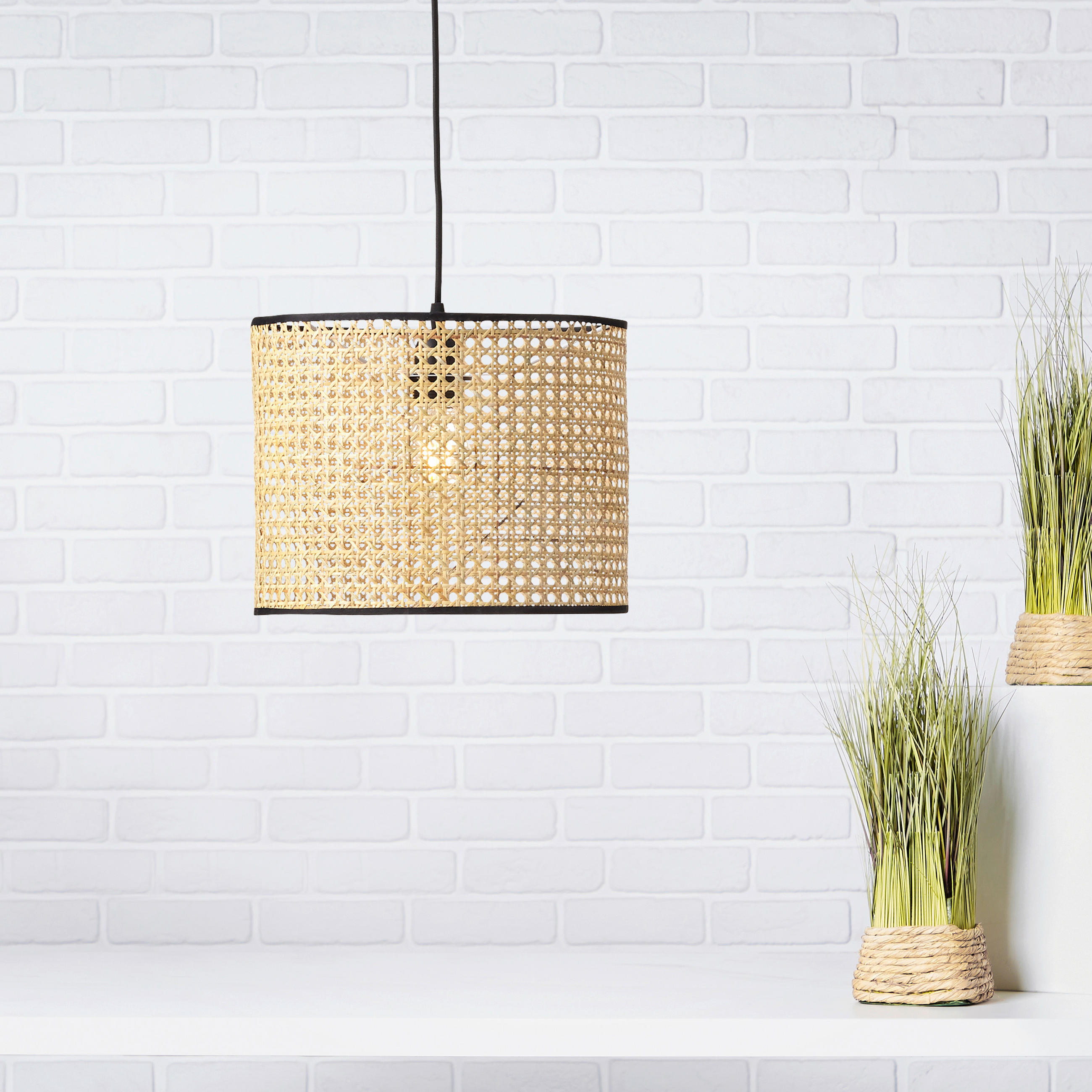 HÄNGELEUCHTE 30/174 cm    - Naturfarben, Natur, Holz/Metall (30/174cm) - Brilliant