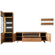 WOHNWAND 3-teilig  in Wildeiche  340/209/50 cm  - Wildeiche/Anthrazit, Natur, Glas/Holz (340/209/50cm) - Linea Natura