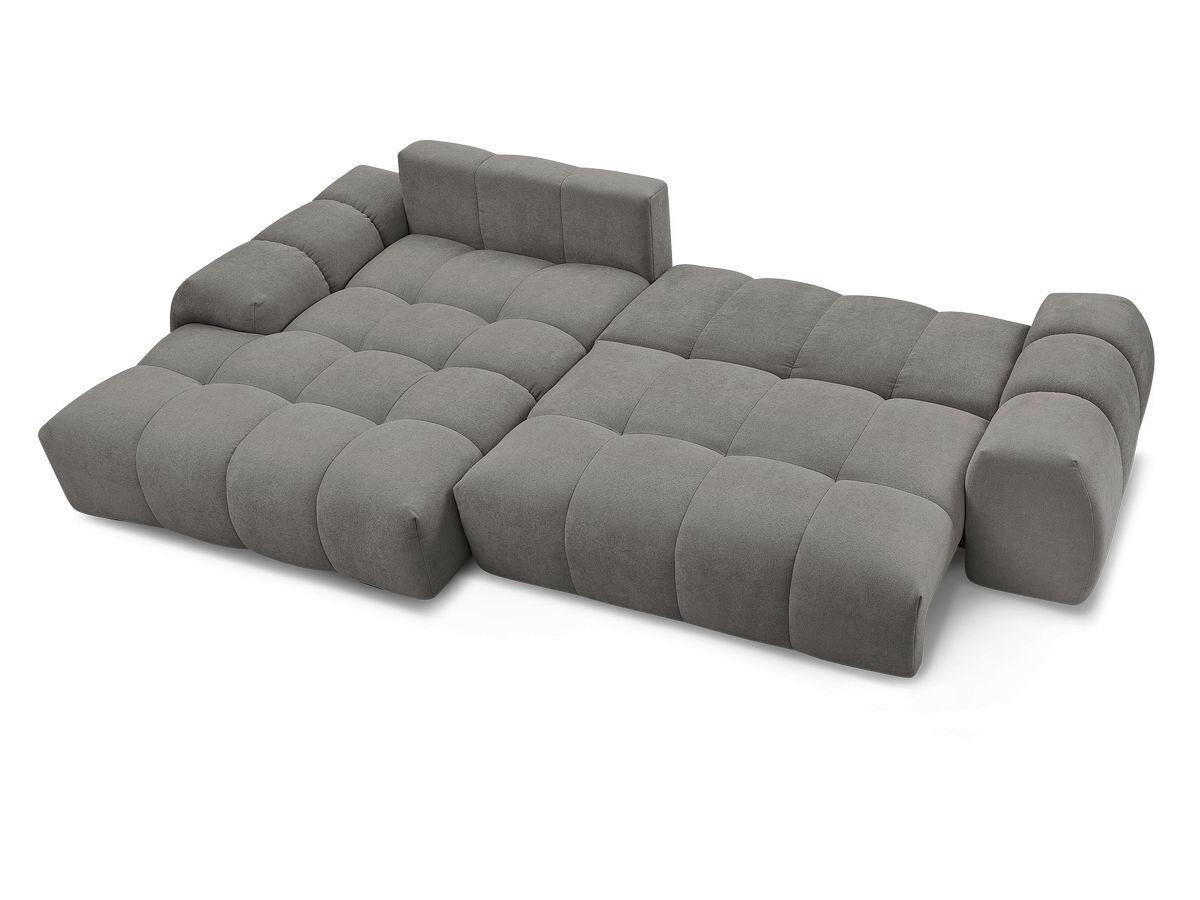 ECKSCHLAFSOFA EVEREST  mit Rücken echt, Armteil links, Armteil rechts Struktur Dunkelgrau  - Dunkelgrau/Schwarz, MODERN, Kunststoff/Textil (180/318cm) - Livetastic