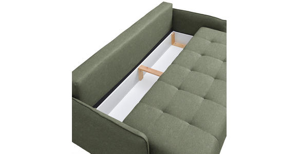 SCHLAFSOFA  in Chenille Grün  - Buchefarben/Grün, Design, Holz/Textil (217/97/101cm) - Carryhome