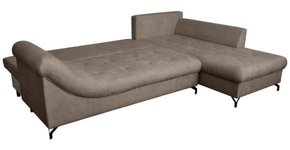 ECKSOFA Braun Struktur - Schwarz/Braun, KONVENTIONELL, Textil/Metall (274/194cm) - Carryhome