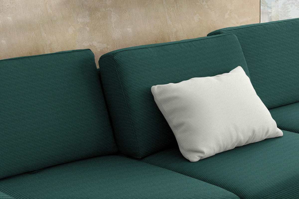 ECKSOFA Cord Waldgrün  - Waldgrün/Schwarz, Design, Textil/Metall (298/185cm) - Pure Home Lifestyle