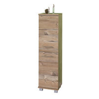 MIDISCHRANK  - Fichtefarben/Edelstahlfarben, KONVENTIONELL, Holzwerkstoff/Metall (30,3/117/32,6cm) - Stylife