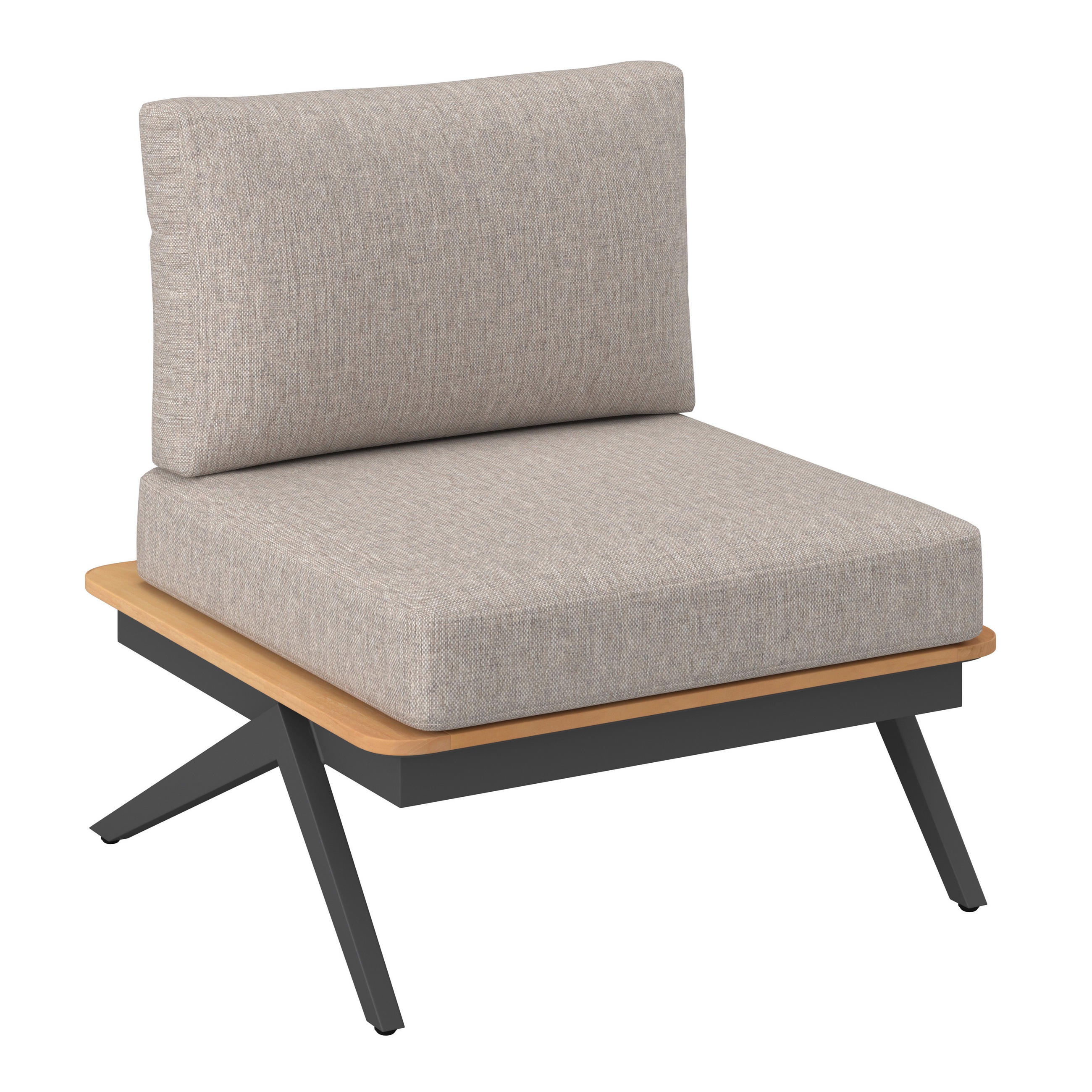 ELEMENT DE MIJLOC LOUNGE  - antracit/culoare natur, Modern, lemn/metal (75/67/75cm) - Amatio