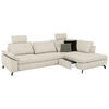 ECKSOFA in Cord, Velours Creme, Naturfarben  - Creme/Schwarz, Design, Textil/Metall (291/197cm) - Beldomo Style