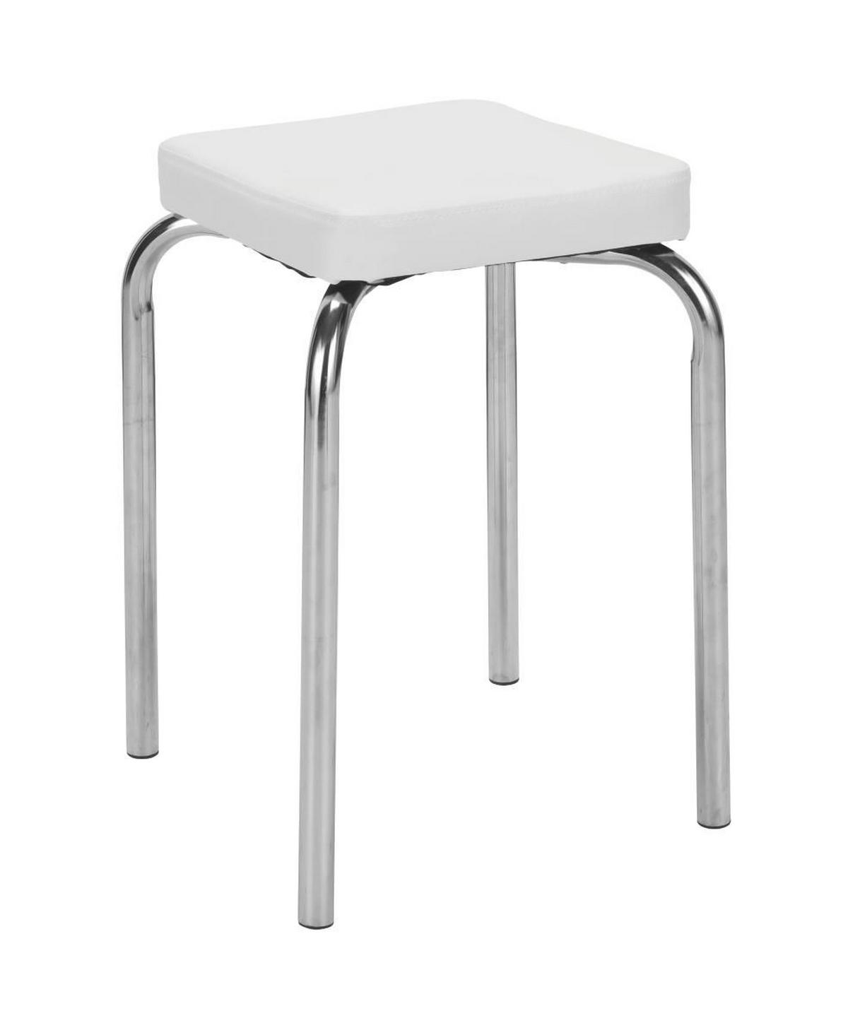 TABURET STIVUIBIL - argintiu/alb, Konventionell, metal/textil (36/49/36cm) - Boxxx
