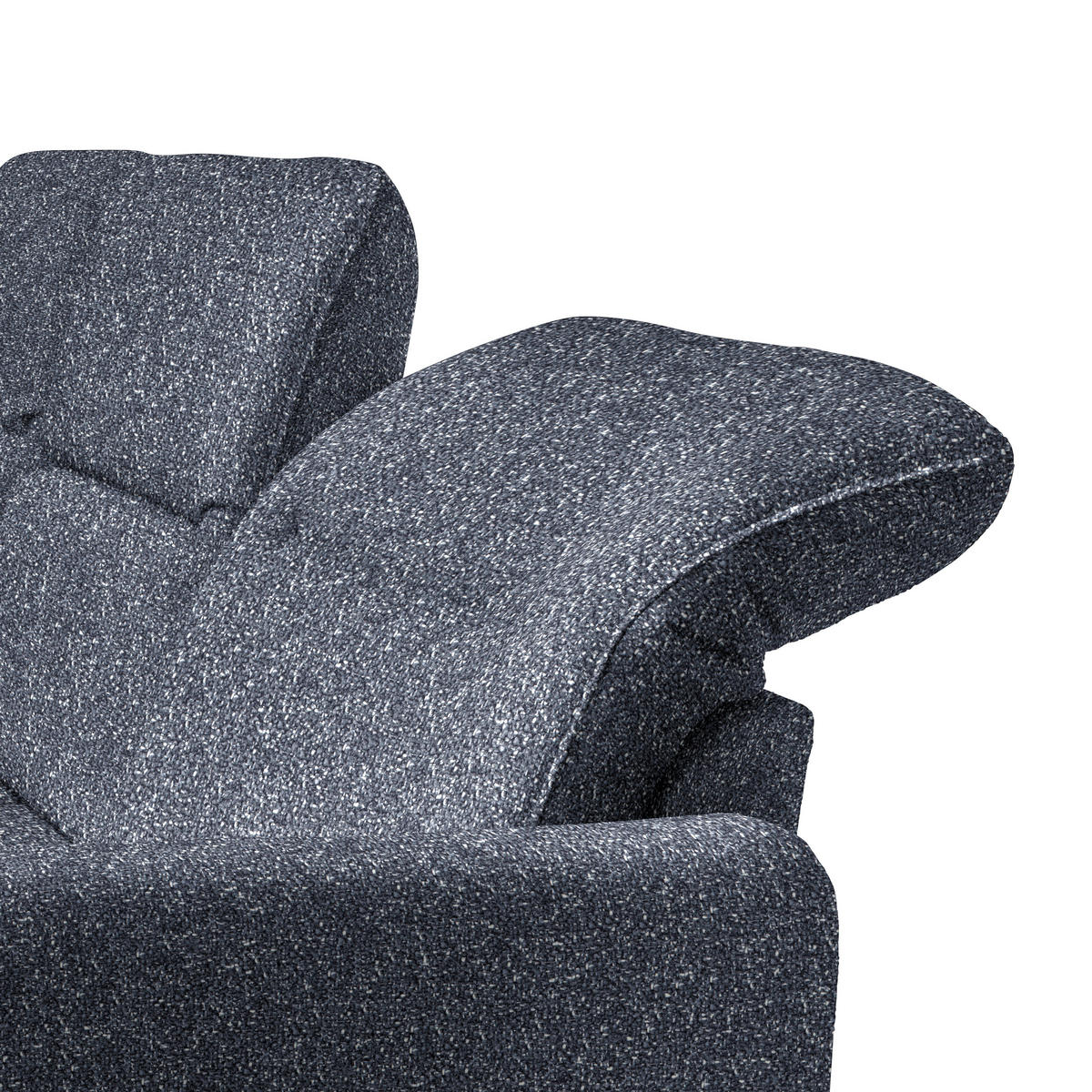 ECKSOFA Dunkelblau Plüsch  - Schwarz/Dunkelblau, KONVENTIONELL, Textil/Metall (190/254cm) - Livetastic