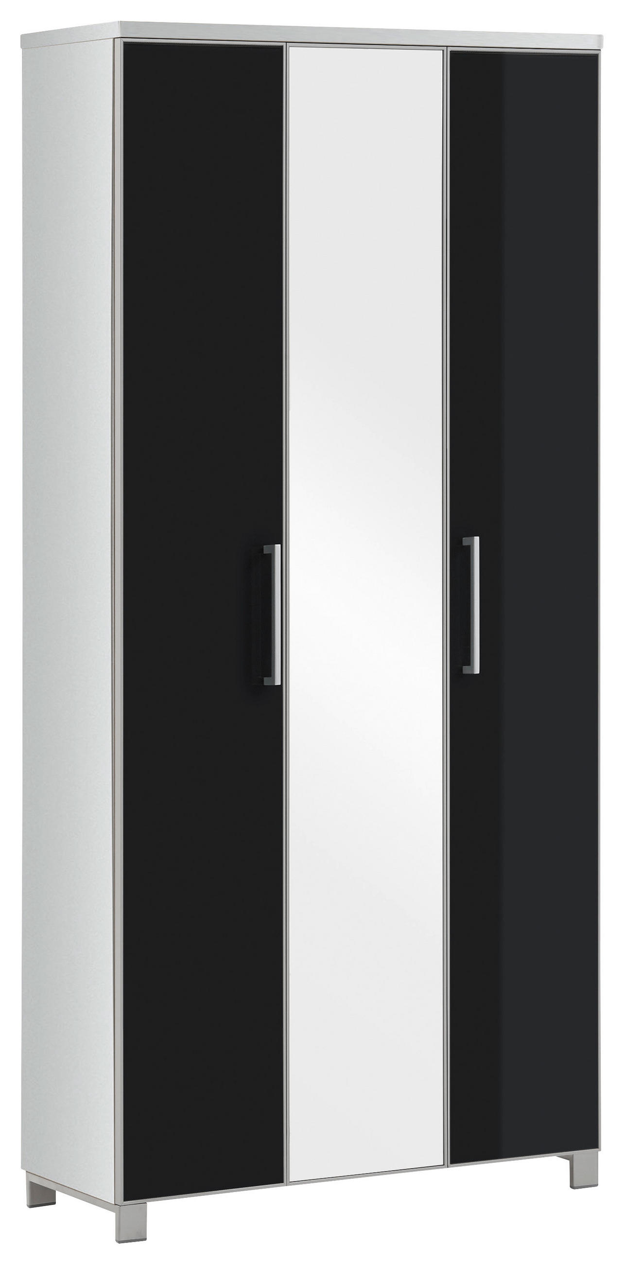 GARDEROBENSCHRANK Santina  in 90/193/37 cm  - Chromfarben/Anthrazit, Design, Glas/Holzwerkstoff (90/193/37cm)