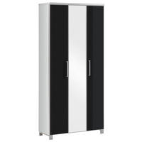 GARDEROBENSCHRANK Santina 90/193/37 cm  - Chromfarben/Weiss, Design, Glas/Holzwerkstoff (90/193/37cm) - Novel
