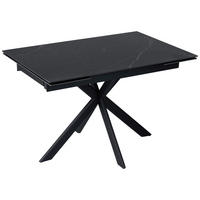 ESSTISCH 120-179/80/76 cm  Metall, Keramik ausziehbar rechteckig Schwarz  - Schwarz, Design, Keramik/Metall (120-179/80/76cm) - Belluti
