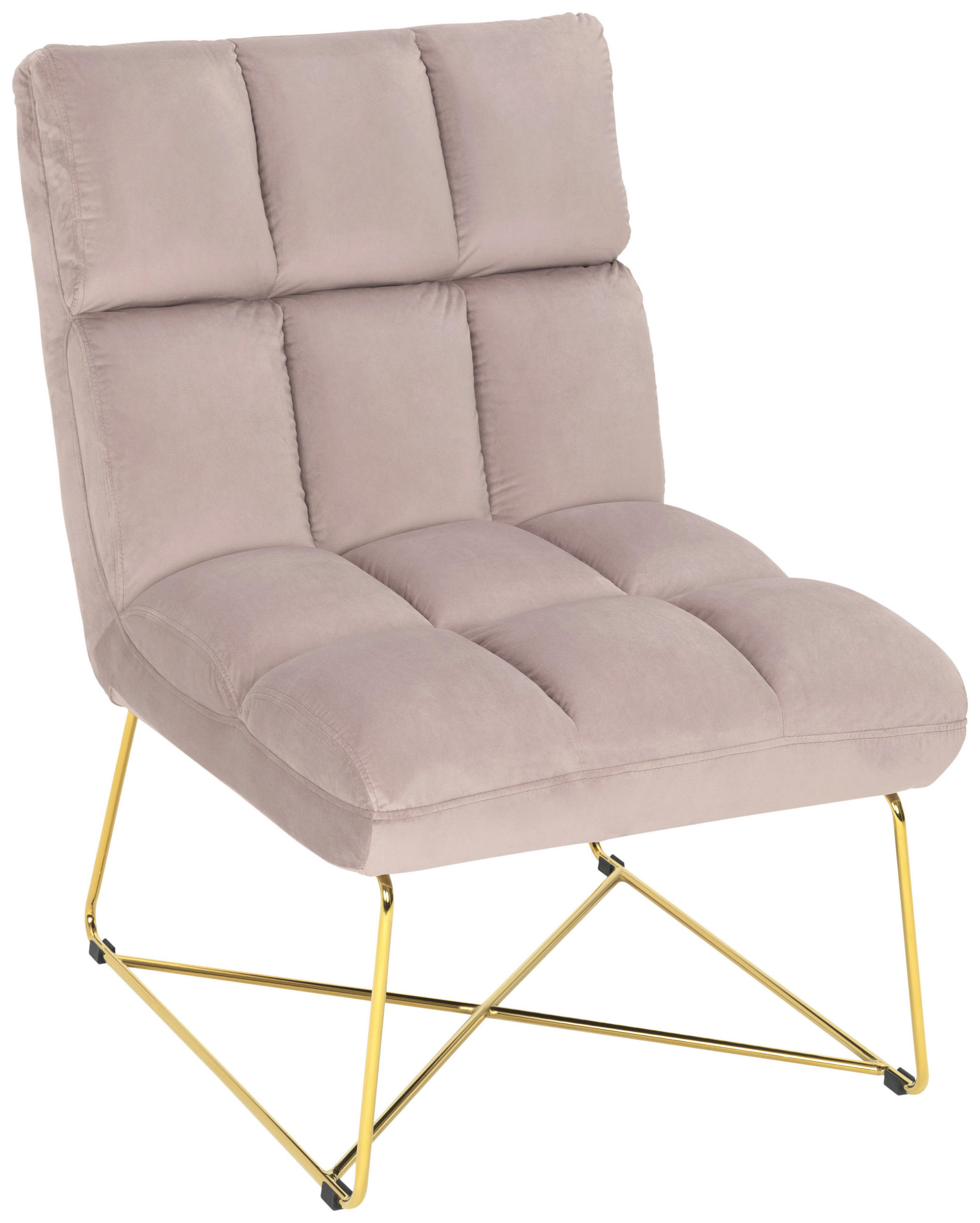 STUHL - Goldfarben/Rosa, Design, Textil/Metall (84/85/61cm) - MID.YOU