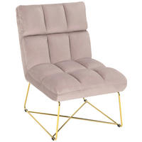 STUHL - Goldfarben/Rosa, Design, Textil/Metall (84/85/61cm) - MID.YOU