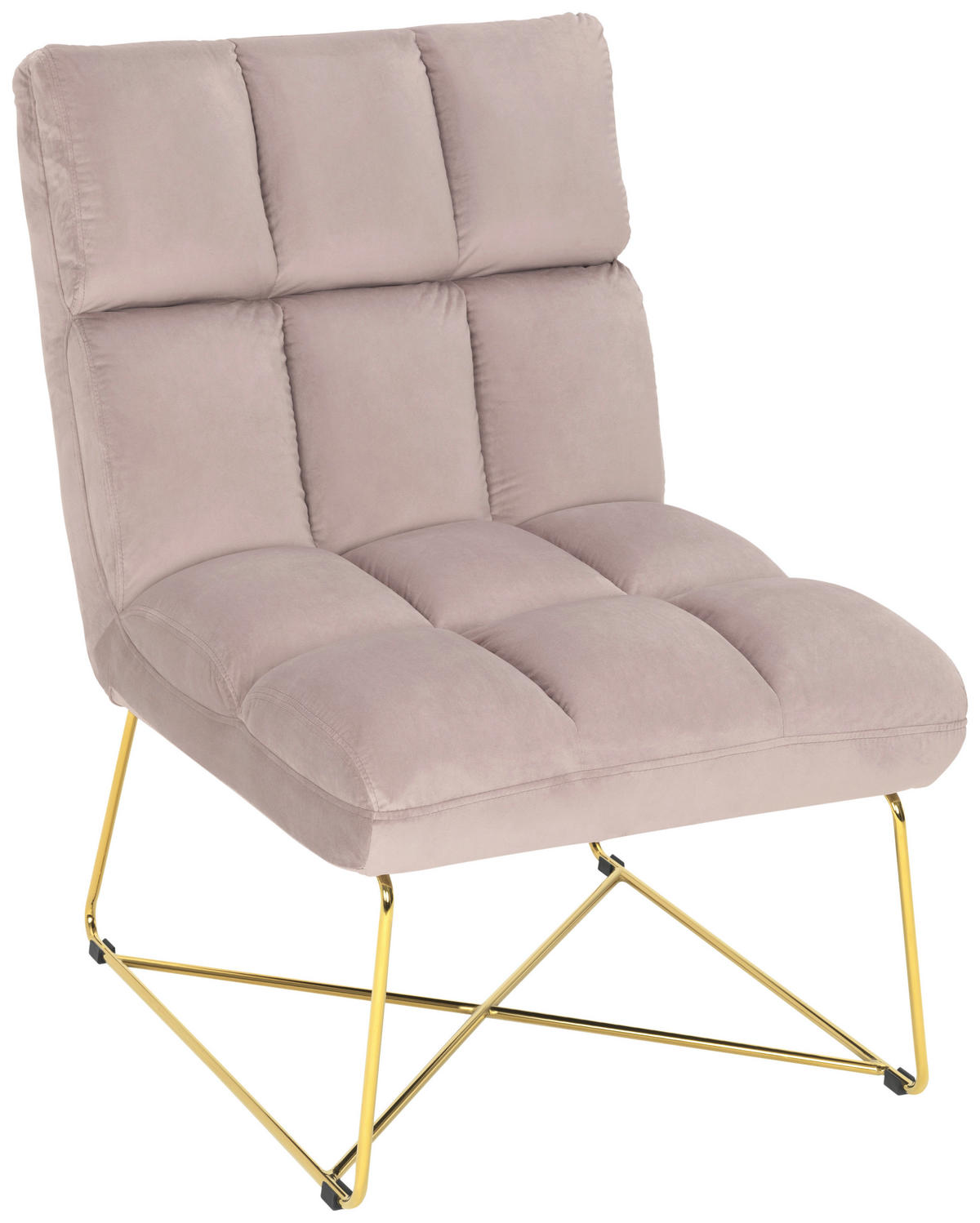 STUHL - Goldfarben/Rosa, Design, Textil/Metall (84/85/61cm) - MID.YOU