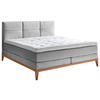 BOXSPRINGBETT 180/200 cm  Hellgrau  - Eichefarben/Hellgrau, Konventionell, Holz/Textil (180/200cm) - Carryhome