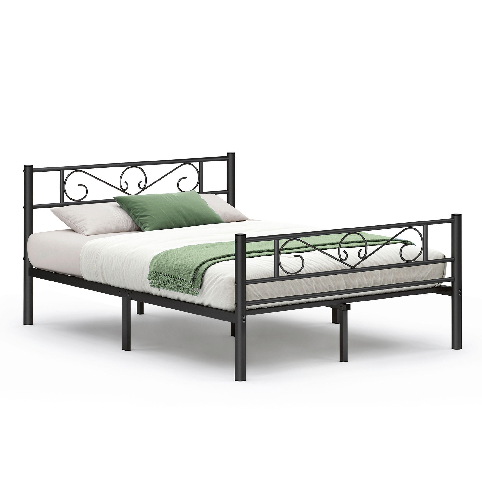 METALLBETT 140/190 cm  in Schwarz  - Schwarz, Basics, Metall (140/190cm) - Boxxx