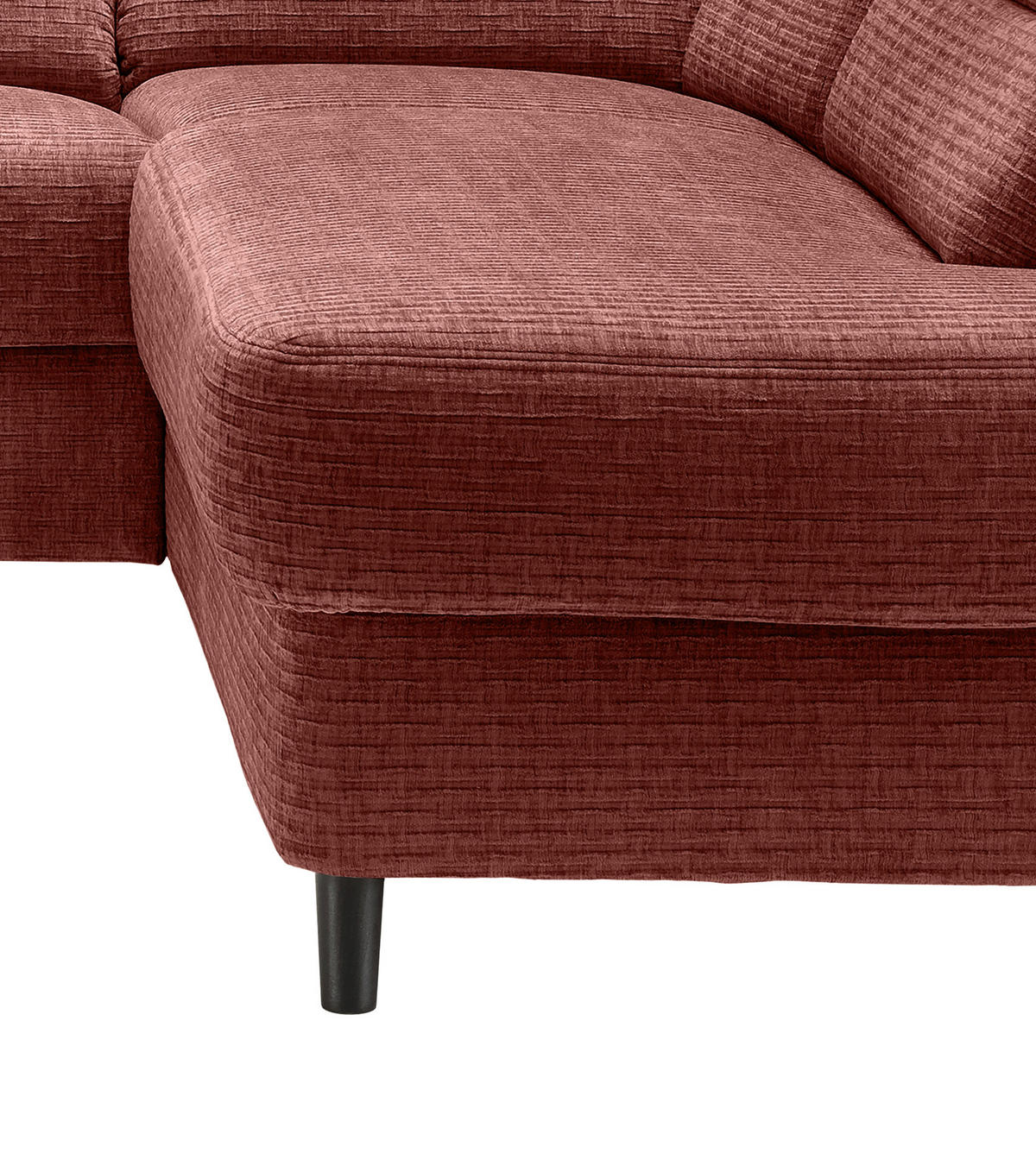 ECKSOFA Koralle Mikrofaser  - Koralle/Schwarz, MODERN, Holz/Textil (266/190cm) - Livetastic