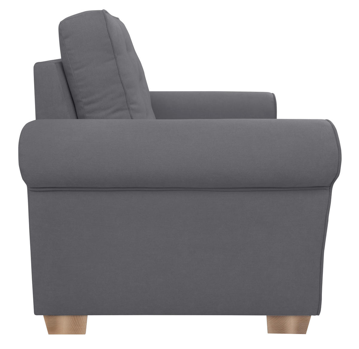 SESSEL in Dunkelgrau  - Dunkelgrau/Buchefarben, Design, Holz/Textil (93/89/82cm) - MID.YOU