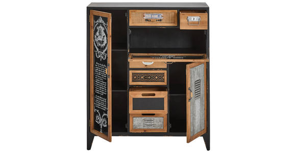 KOMMODE in 90/106/32 cm - Multicolor/Schwarz, LIFESTYLE, Glas/Holz (90/106/32cm) - Landscape