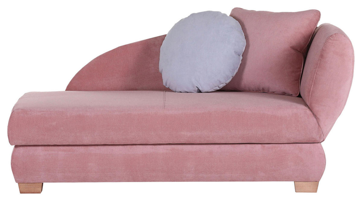 RÉCAMIERE Altrosa Mikrofaser  - Eichefarben/Altrosa, LIFESTYLE, Holz/Textil (176/85/88cm) - Xora