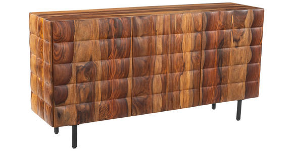 SIDEBOARD  162/80/42 cm  - Sheeshamfarben/Schwarz, Trend, Holz/Metall (162/80/42cm) - Ambia Home