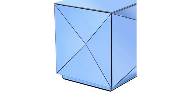 BEISTELLTISCH in Glas, Holzwerkstoff 40/40/40 cm  - Blau, Trend, Glas/Holzwerkstoff (40/40/40cm) - Novel