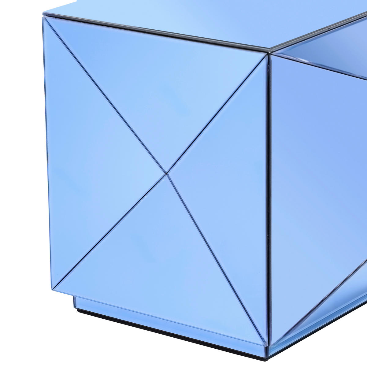 BEISTELLTISCH 40/40/40 cm Blau quadratisch  - Blau, Trend, Glas/Holzwerkstoff (40/40/40cm) - Novel