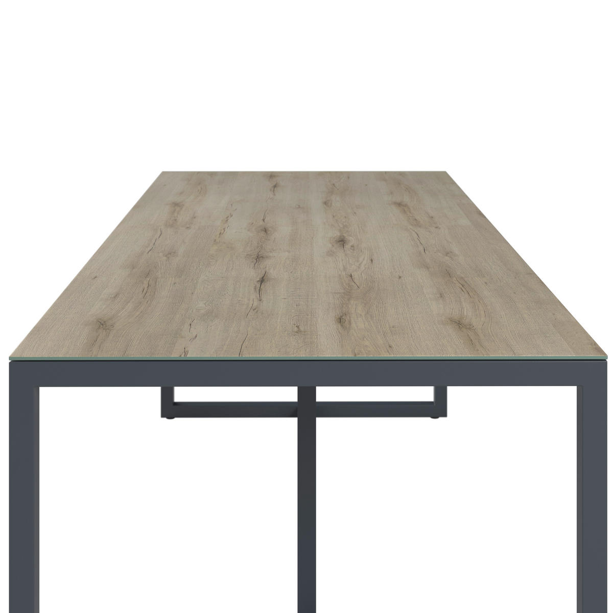 GARTENTISCH 200/90/76 cm Metall, Glas Anthrazit, Eichefarben rechteckig  - Eichefarben/Anthrazit, Modern, Glas/Metall (200/90/76cm) - Ambia Garden