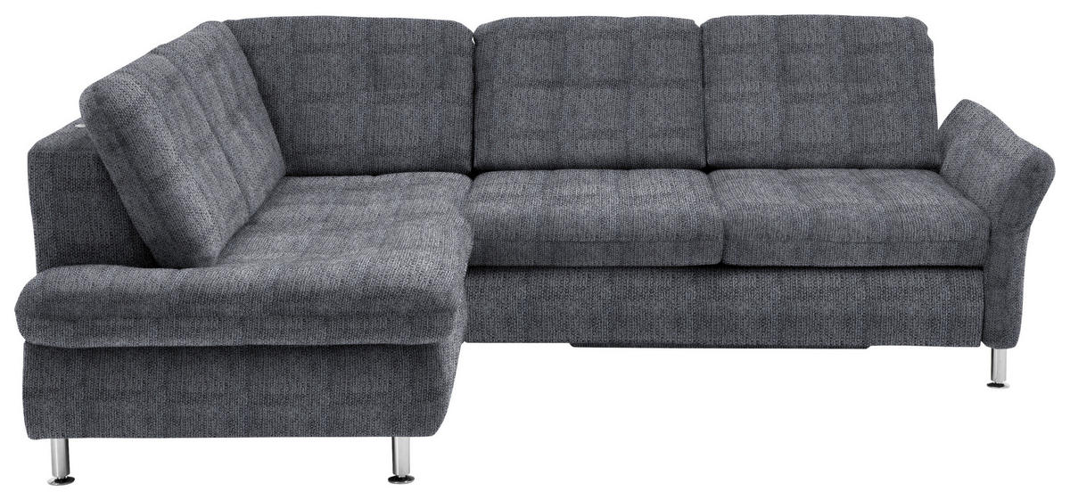 ECKSOFA in Webstoff Anthrazit  - Chromfarben/Anthrazit, Konventionell, Textil/Metall (210/242cm) - Beldomo Style