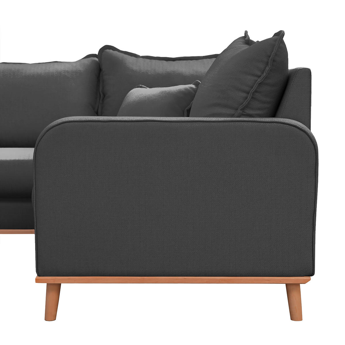 WOHNLANDSCHAFT in Dunkelgrau  - Wengefarben/Dunkelgrau, Design, Holz/Textil (170/296/167cm) - Livetastic