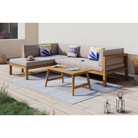LOUNGEGARNITUR Akazie vollmassiv  - Beige/Naturfarben, MODERN, Holz/Textil (262/78/180cm) - Ambia Garden