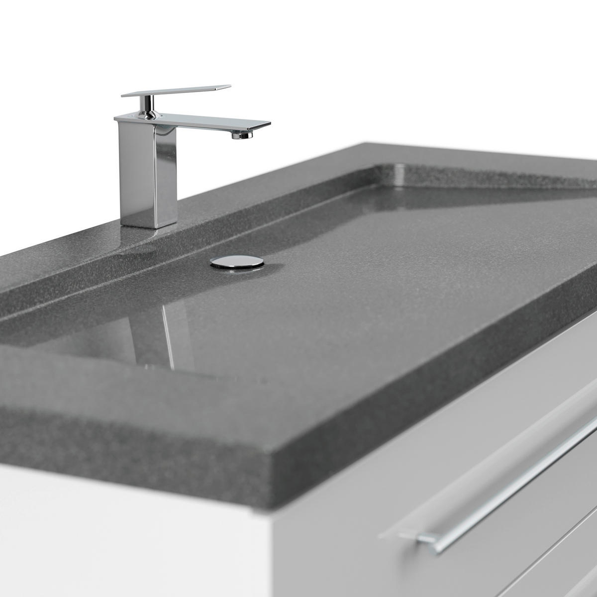 WASCHTISCHKOMBI 130 cm  - Weiß Hochglanz, Basics, Holzwerkstoff/Stein (130cm) - MID.YOU