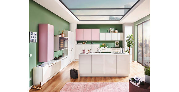 EINBAUKÜCHE - Rosa/Weiß, Design, Holzwerkstoff - Dieter Knoll
