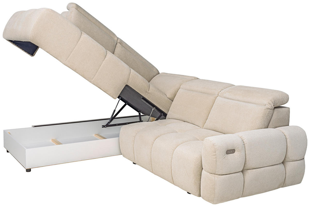 KUTNA GARNITURA tekstil  bež   - bež/crna, Moderno, tekstil/plastika (223/110/270cm)