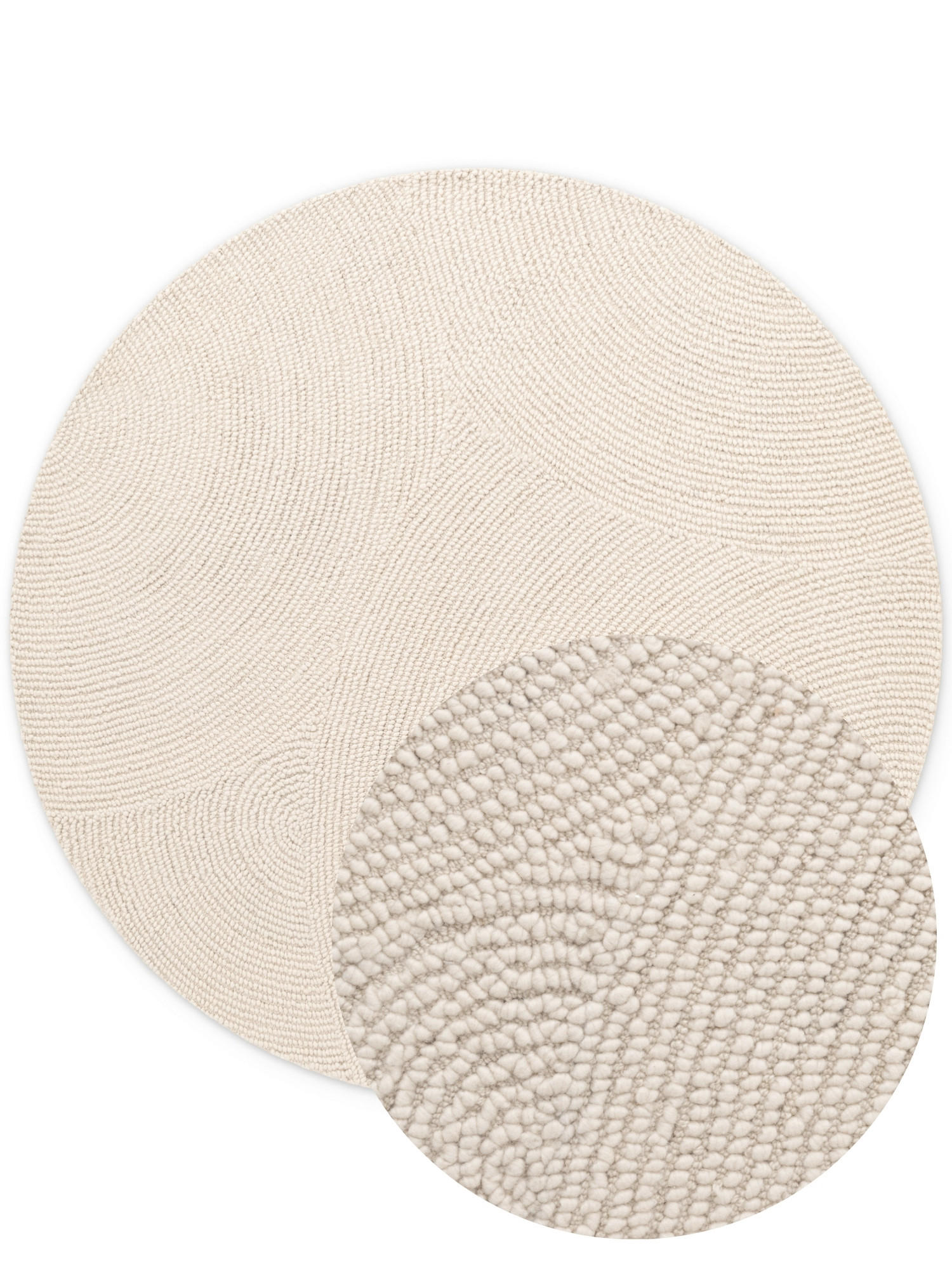 WOLLTEPPICH Wohnzimmer 200 cm Calmio Creme rund  - Creme, Basics, Textil (200cm) - Hanse Home