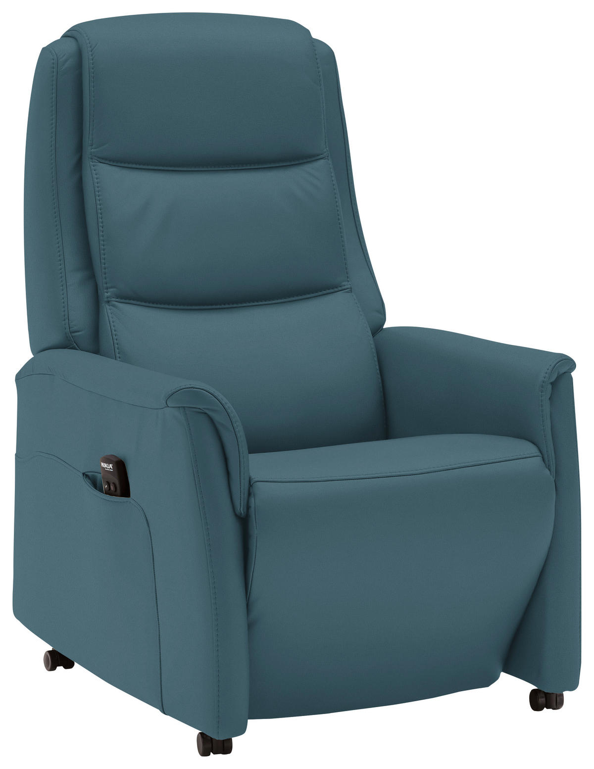 FERNSEHSESSEL Valdera  mit Relaxfunktion, Aufstehhilfe, Rücken echt Echtleder Blau  - Blau/Schwarz, KONVENTIONELL, Leder/Kunststoff (70/107/88cm) - Livetastic