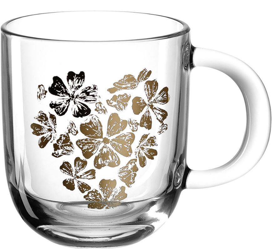 TASSE 400 ml  - Klar/Goldfarben, Basics, Glas (14/15/8,7cm) - Leonardo
