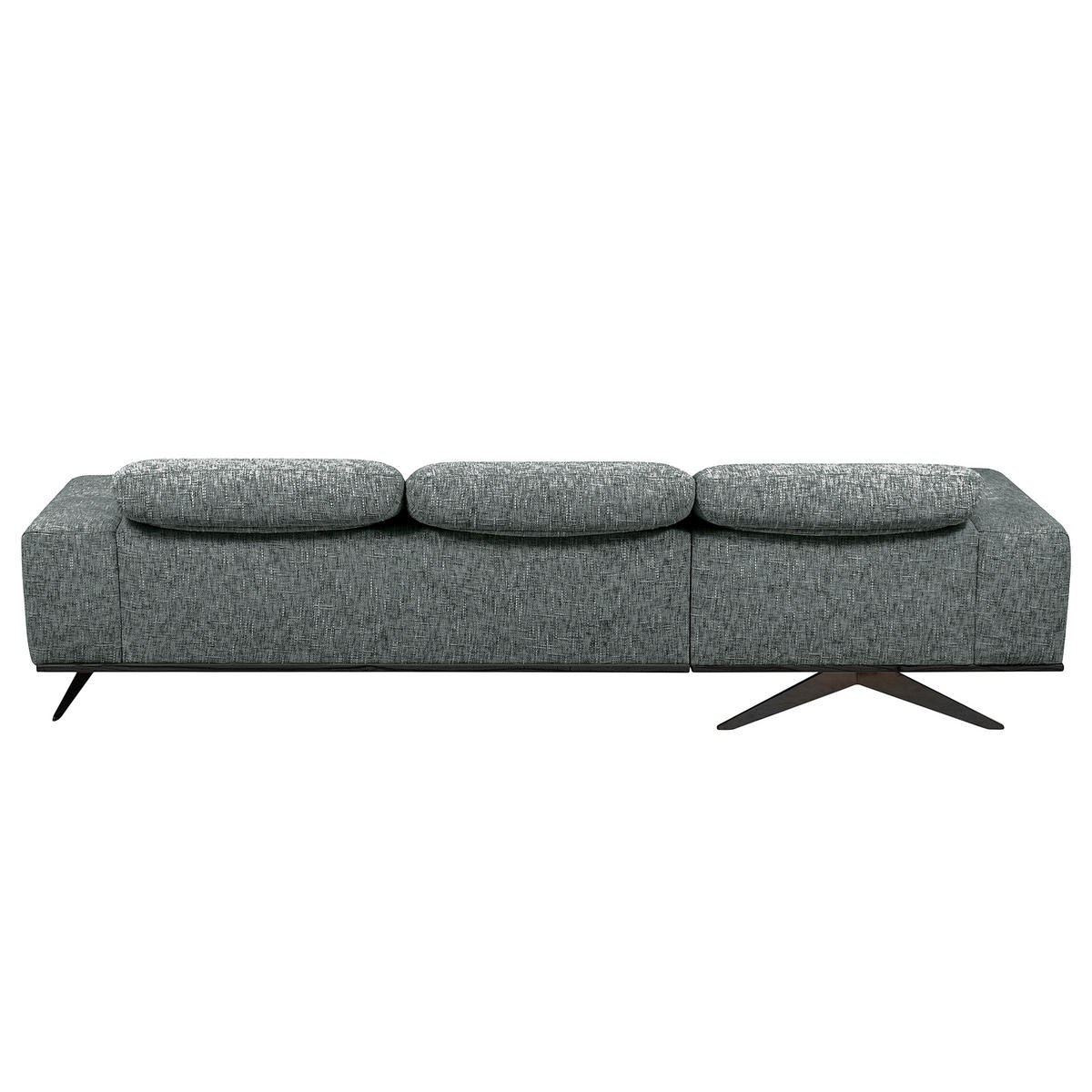 ECKSOFA PORTLAND Anthrazit Struktur Kopfteilverstellung  - Anthrazit/Schwarz, Design, Holz/Textil (187/295cm) - Livetastic