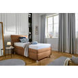POLSTERBETT Matratze, Lattenrost Cognac 100/200 cm  - Cognac/Silberfarben, KONVENTIONELL, Holz/Textil (100/200cm) - Esposa
