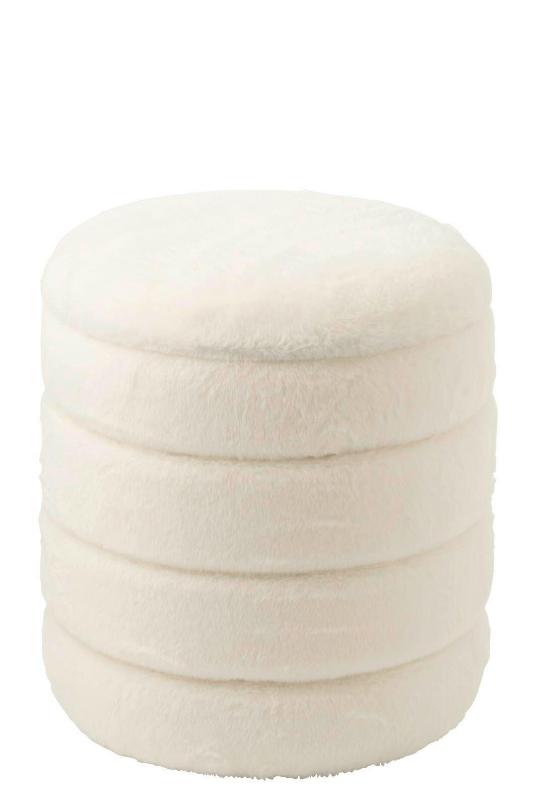POUF Weiss Textil Weiss  - Weiss, Basics, Textil (41,5/41,5/47,5cm) - Ambia Home